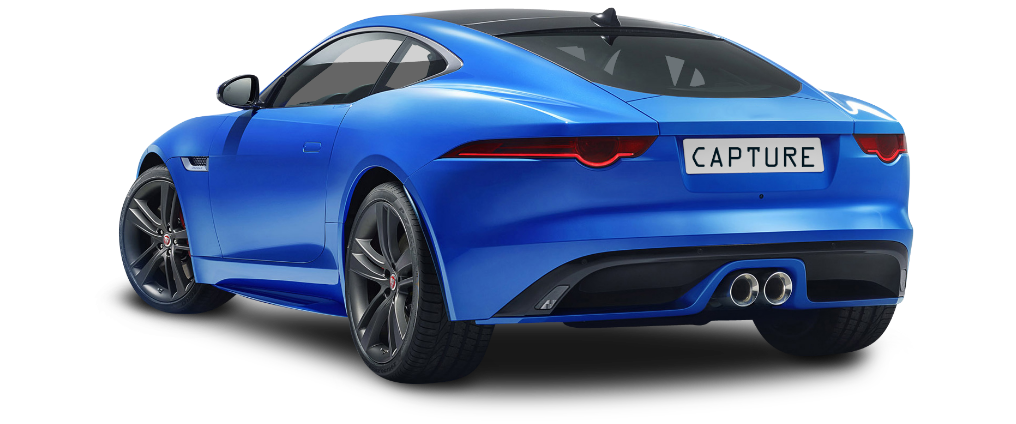 Capture Blue Jaguar F TYPE Back View Car - 1596x868